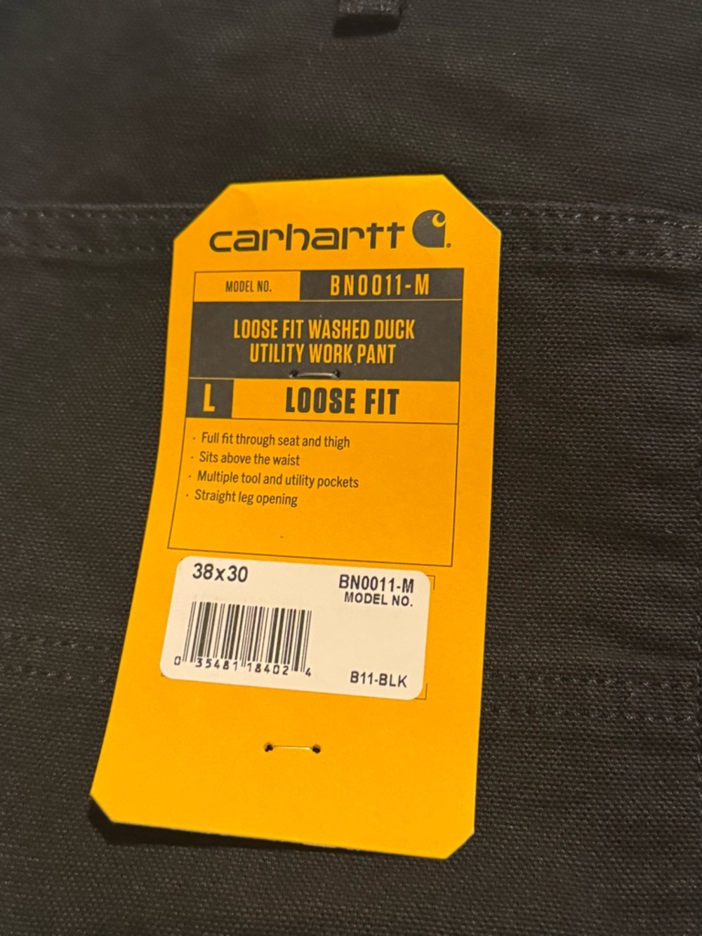 Carhartt Black Loose Fit Utility Work Pants